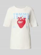 Tommy Jeans Relaxed Fit T-Shirt aus reiner Baumwolle in Offwhite, Größ...