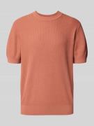 JAKE*S STUDIO MEN T-Shirt mit gerippten Abschlüssen in Rostrot, Größe ...