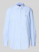 Tommy Jeans Comfort Fit Langarmbluse aus Baumwolle in Hellblau, Größe ...