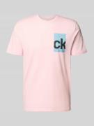 Calvin Klein Jeans T-Shirt mit Label-Print in Rosa, Größe L