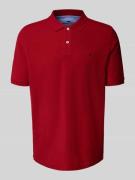 Fynch-Hatton Regular Fit Poloshirt mit Logo-Stitching in Rot, Größe L
