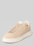 Guess Ledersneaker mit Label-Patch Modell 'ELBA' in Beige, Größe 40