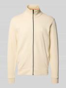 BOSS Orange Regular Fit Sweatjacke aus reiner Baumwolle in Ecru, Größe...