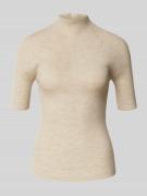 BOSS Slim Fit Turtleneck-Pullover aus Schurwolle in Beige Melange, Grö...