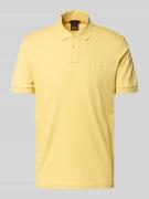 BOSS Orange Slim Fit Poloshirt aus Baumwoll-Mix in Gelb, Größe L