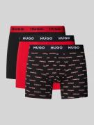 HUGO Boxershorts mit elastischem Logo-Bund im 3er-Pack in Rot, Größe L