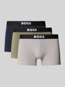 BOSS Regular Fit Trunks aus Baumwoll-Elasthan-Mix im 3er-Pack in Oliv,...
