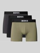 BOSS Regular Fit Trunks aus Baumwoll-Elasthan-Mix im 3er-Pack in Oliv,...