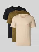 HUGO T-Shirt mit Label-Print im 3er-Pack in Beige, Größe M