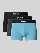 BOSS Regular Fit Trunks aus Baumwoll-Elasthan-Mix im 3er-Pack in Aqua,...