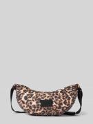 Seidenfelt Crossbody Bag mit Label-Detail Modell 'EVENES' in Mittelbra...