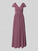 Mascara Abendkleid mit V-Ausschnitt in Altrosa, Größe 32