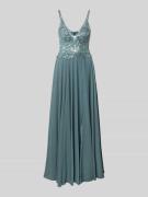 Mascara Abendkleid mit Paillettenbesatz in Oliv, Größe 40