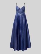 Mascara Abendkleid mit Paillettenbesatz in Bleu, Größe 42