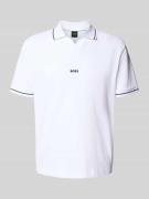 BOSS Green Regular Fit Poloshirt mit Label-Stitching in Weiss, Größe L
