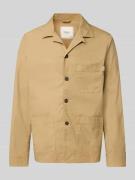 Pepe Jeans Regular Fit Hemdjacke aus Baumwoll-Mix in Khaki, Größe L