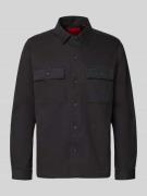 HUGO Hemdjacke mit Knopfleiste Modell 'Epoldo' in Black, Größe L