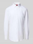 HUGO Slim Fit Business-Hemd mit Knopfleiste Modell 'Kenno' in Weiss, G...
