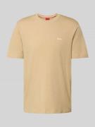 HUGO T-Shirt mit Label-Print Modell 'Dero' in Beige, Größe L