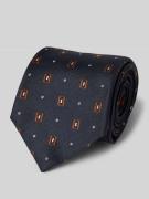 BOSS Seidenkrawatte mit Allover-Muster in Marine, Größe 1