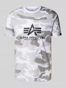 Alpha Industries T-Shirt mit Label-Print und Rundhalsausschnitt in Wei...