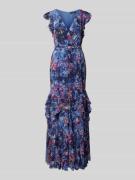 Lauren Ralph Lauren Abendkleid mit V-Ausschnitt Modell 'VIKRANA' in Bl...