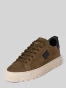 Antony Morato Ledersneaker mit Label-Applikation in Taupe, Größe 40