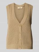 MOS MOSH Weste mit V-Ausschnitt Modell 'Kirby' in Beige, Größe L