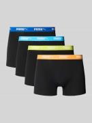 PUMA Boxershorts mit elastischem Logo-Bund im 4er-Pack in Black, Größe...