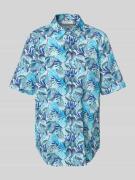 ETERNA Relaxed Fit Hemdbluse mit floralem Allover-Print in Blau, Größe...