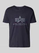 Alpha Industries T-Shirt mit Label-Print in Dunkelblau, Größe L
