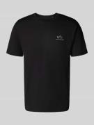 Alpha Industries T-Shirt mit Label-Print und Rundhalsausschnitt in Bla...