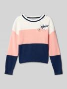 Guess Regular Fit Strickpullover aus Viskose-Mix in Marine, Größe 92