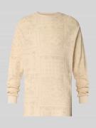 KARL KANI Longsleeve mit Label-Stitching in Mittelbraun, Größe XS