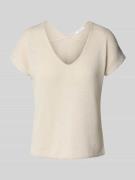 OPUS Strickshirt mit V-Ausschnitt Modell 'Sirukus' in Beige, Größe 38