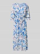 ZABAIONE Midikleid mit V-Ausschnitt in Ocean, Größe L