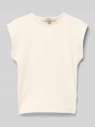 Garcia T-Shirt in Ripp-Optik in Weiss, Größe 152