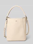BOSS Beuteltasche aus genarbtem Leder in Offwhite, Größe 1