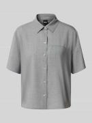 BOSS Comfort Fit Hemdbluse aus reiner Schurwolle in Mittelgrau Melange...