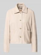 Windsor Lederjacke mit Umlegekragen in Stein, Größe 36