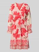 ZABAIONE Knielanges Kleid mit V-Ausschnitt in Rosa, Größe L