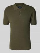 MCNEAL Strickpolo mit kurzer Knopfleiste in Oliv, Größe L