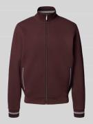 bugatti Sweatjacke mit Stehkragen in Bordeaux, Größe L