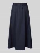 ROBE LÉGÈRE Midirock mit gelegten Falten in Marine, Größe 38