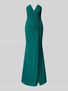 Mascara Abendkleid mit Knotendetail in Dunkelgruen, Größe 36