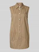 Stella Nova Minikleid mit Umlegekragen in Hellbraun, Größe 38