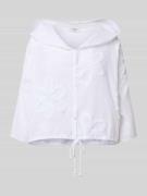 ZABAIONE Boxy Fit Bluse mit Kapuze und Tunnelzug in Weiss, Größe L