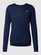 Polo Ralph Lauren Longsleeve mit Label-Stitching in Marine, Größe XL