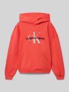 Calvin Klein Jeans Hoodie mit Logo-Print in Hellrot, Größe 176