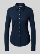 Tommy Hilfiger Shaped Fit Hemdbluse Baumwoll-Mix in Marine, Größe L